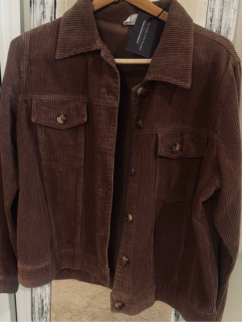 First Love Brown Corduroy Button-Up Jacket